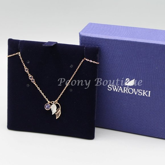 Swarovski 5535523 Symbolic Angel Wings necklace rose gold tone brand new COA - Picture 1 of 8